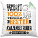 Katzenbetreuer Geschenk Lustiger Spruch für Katzenbetreuer Geschenkidee Bester Katzenbetreuer Der WeltKissen mit Füllung 40x40 (Grau) Grün Trendation