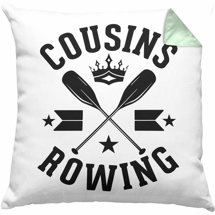Cousins Rowing Kissen mit Füllung 40x40 Geschenk Rudern Paddelboot Cousinen-Treff Cousins (Grau) Grün Trendation