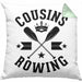 Cousins Rowing Kissen mit Füllung 40x40 Geschenk Rudern Paddelboot Cousinen-Treff Cousins (Grau) Grün Trendation