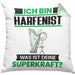 Harfenist Kissen mit Füllung 40x40 Geschenk für Harfenist Geburtstag Lustiger Spruch Was Ist Deine Superkraft (Grau) Grün Trendation