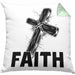 Faith Kissen mit Füllung 40x40 Geschenk Jesus Glauben Geschenkidee Kirche Ostern Christentum Häferl (Grau) Grün Trendation