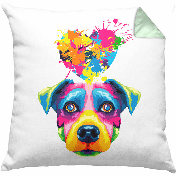 Jack Russell Herz Farbe Besitzer Kissen mit Füllung 40x40 Geschenk Lustiger Spruch Geschenkidee Jack Russell Liebhaber (Grau) Grün Trendation