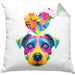 Jack Russell Herz Farbe Besitzer Kissen mit Füllung 40x40 Geschenk Lustiger Spruch Geschenkidee Jack Russell Liebhaber (Grau) Grün Trendation