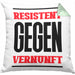 System Kissen mit Füllung 40x40 Geschenk Spruch Lustig Resistent Gegen Vernupft Geschenkidee Geburtstag (Grau) Grün Trendation