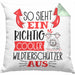 Wildtierschützer Kissen mit Füllung 40x40 So Sieht Ein Richtig Cooler Wildtierschützer Aus Geschenk Lustiger Spruch Geschenkidee (Grau) Grün Trendation