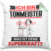 Tonmeister Kissen mit Füllung 40x40 Geschenk für Tonmeister Geburtstag Lustiger Spruch Was Ist Deine Superkraft (Grau) Grün Trendation