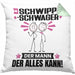 Schwippschwager Kissen mit Füllung 40x40 Geschenk für Schwippschwager Der Mann Der Alles Kann Geschenkidee zum Geburtstag (Grau) Grün Trendation