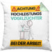 Vogelzüchter Kissen mit Füllung 40x40 Geschenk Lustiger Spruch Geschenkidee für Vogelzüchter Achtung Hochleistungs Vogelzüchter Bei Der Arbeit (Grau) Grün Trendation