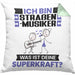 Straßenmusiker Kissen mit Füllung 40x40 Geschenk für Straßenmusiker Geburtstag Lustiger Spruch Was Ist Deine Superkraft (Grau) Grün Trendation