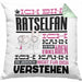 Rätselfan Geschenk Kaffee-Kissen mit Füllung 40x40 Geschenkidee für Rätselfan Ich Bin Rätselfan Ich Kann Es Dir Erklären Jedoch Nicht Für Dich Verstehen Spruch Lustig (Grau) Grün Trendation
