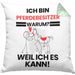 Pferdebesitzer Geschenk Kissen mit Füllung 40x40 Lustiger Spruch Ich Bin Pferdebesitzer Warum Weil Ich Es Kann Geschenkidee Bester Pferdebesitzer Geburtstag (Grau) Grün Trendation