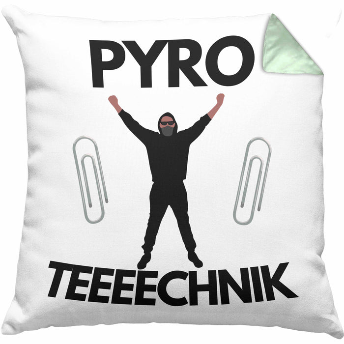Pyrotechnik Kissen mit Füllung 40x40 Geschenk Pyrotechnik Ist Doch Kein Verbrechen Meme (Grau) Grün Trendation