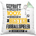 Fußballspieler Geschenk Lustiger Spruch für Fußballspieler Geschenkidee Bester Fußballspieler Der WeltKissen mit Füllung 40x40 (Grau) Grün Trendation