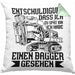 Bagger-Fan Liebhaber Kissen mit Füllung 40x40 Geschenk Baggerfahrer Entschuldigung Dass Ich Zu Spät Bin Ich Habe Einen Bagger Gesehen (Grau) Grün Trendation