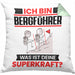 Bergführer Kissen mit Füllung 40x40 Geschenk für Bergführer Geburtstag Lustiger Spruch Was Ist Deine Superkraft (Grau) Grün Trendation