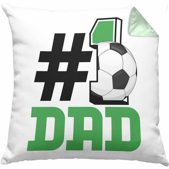Fußball-Trainer Fußballer Nummer 1 Dad Vater Kissen mit Füllung 40x40 Geschenk Fußball Papa Geschenkidee Bester Papa Der Welt Vatertag Lustige Geschenkidee (Grau) Grün Trendation