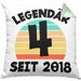 4. Geburtstag Kissen mit Füllung 40x40 Geschenk Lustiger Spruch 4er Bday Seit 2018 Geschenkidee Geburtstag (Grau) Grün Trendation