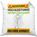 Musikliebhaber Kissen mit Füllung 40x40 Geschenk Lustiger Spruch Geschenkidee für Musikliebhaber Achtung Hochleistungs Musikliebhaber Bei Der Arbeit (Grau) Grün Trendation
