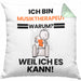Musiktherapeut Geschenk Kissen mit Füllung 40x40 Lustiger Spruch Ich Bin Musiktherapeut Warum Weil Ich Es Kann Geschenkidee Bester Musiktherapeut Geburtstag (Grau) Grün Trendation