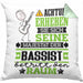 Bassist Geschenk Kissen mit Füllung 40x40 Lustiger Spruch Erheben Sie Sich Der Bassist Betritt den Raum (Grau) Grün Trendation