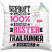 Trailrunner Geschenk Lustiger Spruch für Trailrunner Geschenkidee Bester Trailrunner Der WeltKissen mit Füllung 40x40 (Grau) Grün Trendation