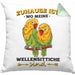 Lustige Kissen mit Füllung 40x40 für Wellensittich-Besitzer Zuhause Ist Wo Meine Wellensittiche Sind (Grau) Grün Trendation