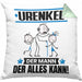 Urenkel Kissen mit Füllung 40x40 Geschenk für Urenkel Der Mann Der Alles Kann Geschenkidee zum Geburtstag (Grau) Grün Trendation