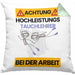 Tauchlehrer Kissen mit Füllung 40x40 Geschenk Lustiger Spruch Geschenkidee für Tauchlehrer Achtung Hochleistungs Tauchlehrer Bei Der Arbeit (Grau) Grün Trendation