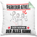 Parkour-Athlet Kissen mit Füllung 40x40 Geschenk für Parkour-Athlet Der Mann Der Alles Kann Geschenkidee zum Geburtstag (Grau) Grün Trendation