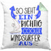 Windsurfer Kissen mit Füllung 40x40 Geschenk So Sieht Ein Richtig Cooler Windsurfer Aus Geschenkidee Spruch Lustig (Grau) Grün Trendation