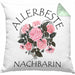 Beste Nachbarin Kissen mit Füllung 40x40 Geschenk Geburtstag Freundin Lieblings Nachbarin Geschenkidee (Grau) Grün Trendation