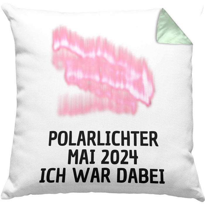 Polarlichter 2024 Kissen mit Füllung 40x40 Geschenk Ich War Dabei Polar-Lichter Polarlicht Heute Nochmal Polarlichter Kaffee-Kissen mit Füllung 40x40 (Grau) Grün Trendation