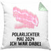 Polarlichter 2024 Kissen mit Füllung 40x40 Geschenk Ich War Dabei Polar-Lichter Polarlicht Heute Nochmal Polarlichter Kaffee-Kissen mit Füllung 40x40 (Grau) Grün Trendation