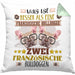 Französische Bulldogge Besitzer Kissen mit Füllung 40x40 Geschenk Lustiger Spruch Geschenkidee Was Ist Besser Als Ein Französische Bulldogge (Grau) Grün Trendation
