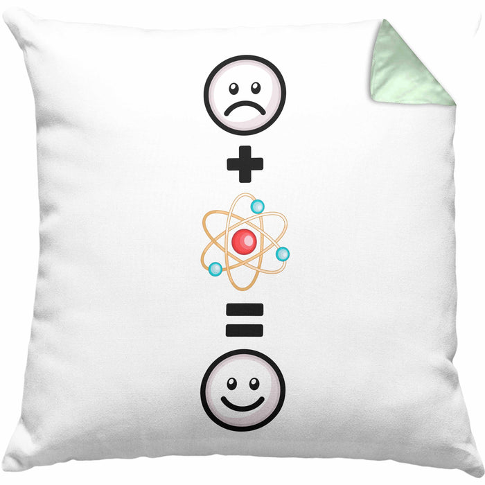 Physiker Kissen mit Füllung 40x40 Geschenk für Physik Lustige Geschenkidee :( + Phsyik Teilchen = :) (Grau) Grün Trendation
