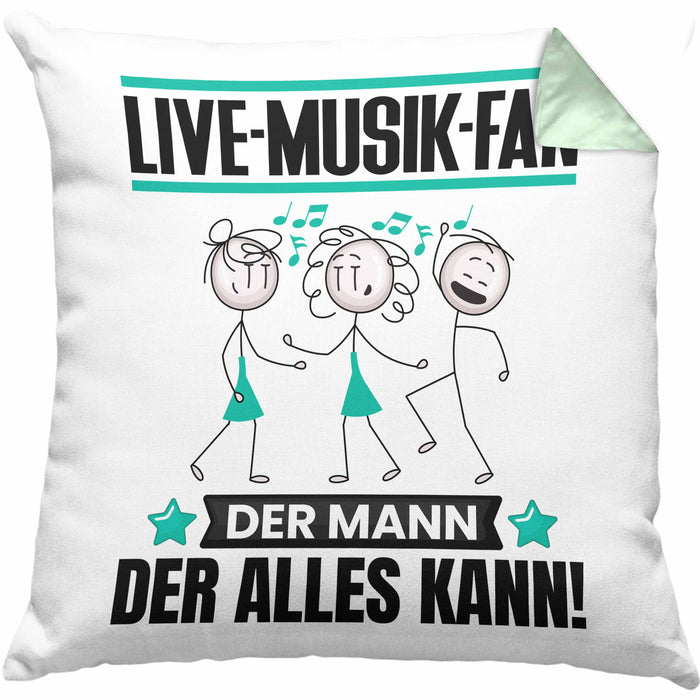 Live-Musik-Fan Kissen mit Füllung 40x40 Geschenk für Live-Musik-Fan Der Mann Der Alles Kann Geschenkidee zum Geburtstag (Grau) Grün Trendation