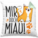 Katzen Kissen mit Füllung 40x40 Lustige Geschenkidee "Mir Doch Miau" Geschenk für Katzen-Besitzerin (Grau) Grün Trendation