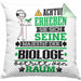 Biologe Geschenk Kissen mit Füllung 40x40 Lustiger Spruch Erheben Sie Sich Der Biologe Betritt den Raum (Grau) Grün Trendation