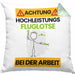 Fluglotse Kissen mit Füllung 40x40 Geschenk Lustiger Spruch Geschenkidee für Fluglotse Achtung Hochleistungs Fluglotse Bei Der Arbeit (Grau) Grün Trendation