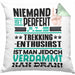 Trekking-Enthusiast Geschenk Kissen mit Füllung 40x40 Lustige Geschenkidee für Trekking-Enthusiast Geburtstag Niemand Ist Perfekt Aber Als Trekking-Enthusiast Ist Man Nah Dran (Grau) Grün Trendation