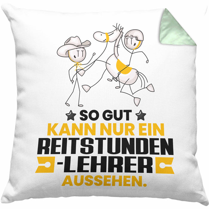 Reitstundenlehrer Geschenk Kissen mit Füllung 40x40 So Gut Kann Nur Ein Reitstundenlehrer Aussehen Geschenkidee (Grau) Grün Trendation