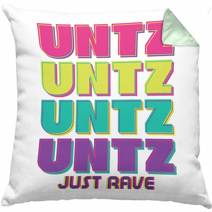 Untz Untz Untz Just Rave Kissen mit Füllung 40x40 Geschenk Techno Geschenkidee Raver Geburtstag (Grau) Grün Trendation