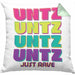 Untz Untz Untz Just Rave Kissen mit Füllung 40x40 Geschenk Techno Geschenkidee Raver Geburtstag (Grau) Grün Trendation