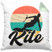 Kitesurfing Kissen mit Füllung 40x40 Geschenk für Kitesurfer Geschenkidee Vintage Grafik (Grau) Grün Trendation