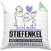 Stiefenkel Geschenk Kissen mit Füllung 40x40 Ich Bin Stiefenkel Aber Sag Doch Einfach Superheld Lustige Geschenkdiee für Stiefenkel (Grau) Grün Trendation