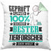 Tierforscher Geschenk Lustiger Spruch für Tierforscher Geschenkidee Bester Tierforscher Der WeltKissen mit Füllung 40x40 (Grau) Grün Trendation