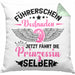 Führerschein Bestanden Kissen mit Füllung 40x40 Geschenk Frauen Mädchen Prinzessin Geschenk zum Bestandenden Führerschein (Grau) Grün Trendation