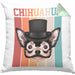 Chihuahua Besitzer Kissen mit Füllung 40x40 Geschenk Lustiger Spruch Geschenkidee Retro Vinatge Chihuahua (Grau) Grün Trendation