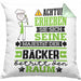 Bäcker Geschenk Kissen mit Füllung 40x40 Lustiger Spruch Erheben Sie Sich Der Bäcker Betritt den Raum (Grau) Grün Trendation