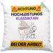 Klassikliebhaber Kissen mit Füllung 40x40 Geschenk Lustiger Spruch Geschenkidee für Klassikliebhaber Achtung Hochleistungs Klassikliebhaber Bei Der Arbeit (Grau) Grün Trendation